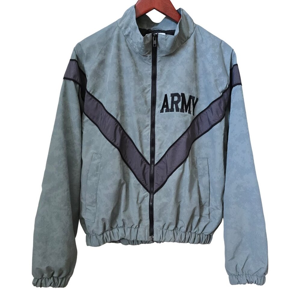 JWOD Skilcraft Army PFU Windbreaker Jacket Small Short Gray Digital Camo